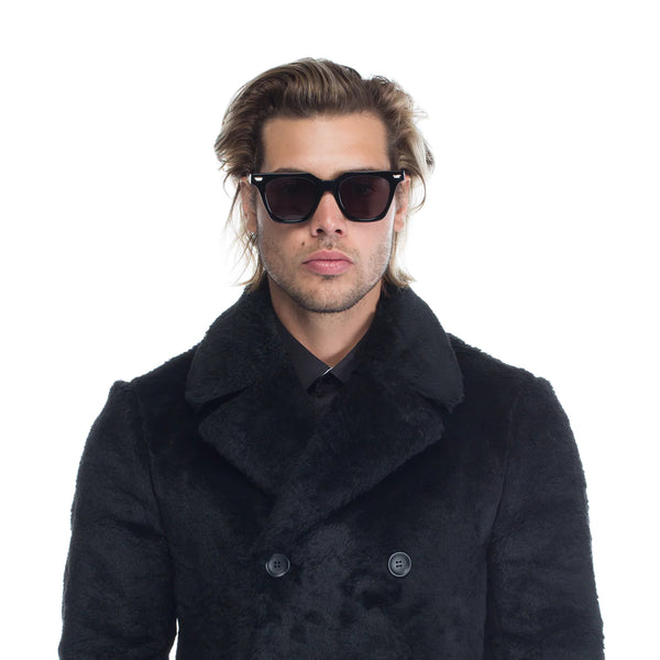 Prisoner II- Gloss Black w. Silver Metal Trim / Black Lens