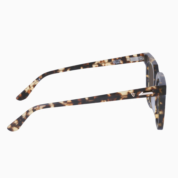 Prisoner II- Clear Tort w. 24k Gold Metal Trim / Brown Lens