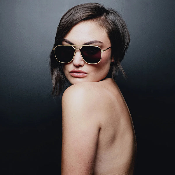 Capita- Brushed Gold Titanium / Black Lens