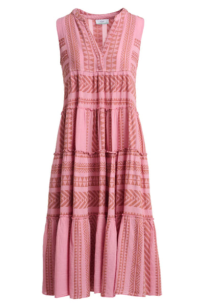 Ella Sleeveless Midi - Camel-Purple/Pink