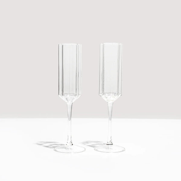 Two Wave Flutes - Clear