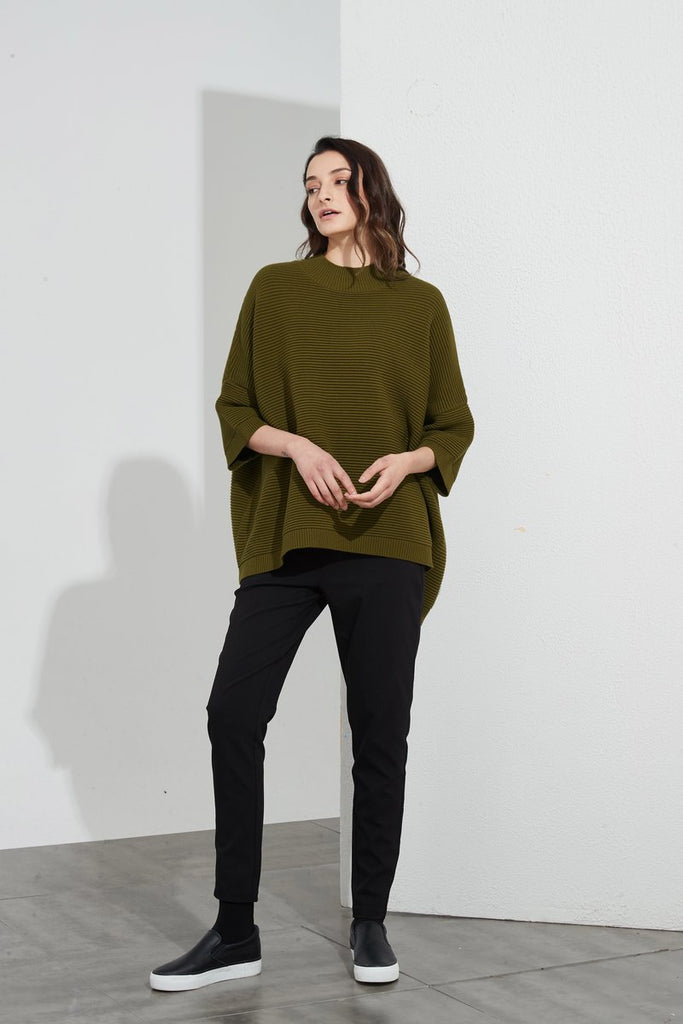 Cotton Rib Knit- Moss