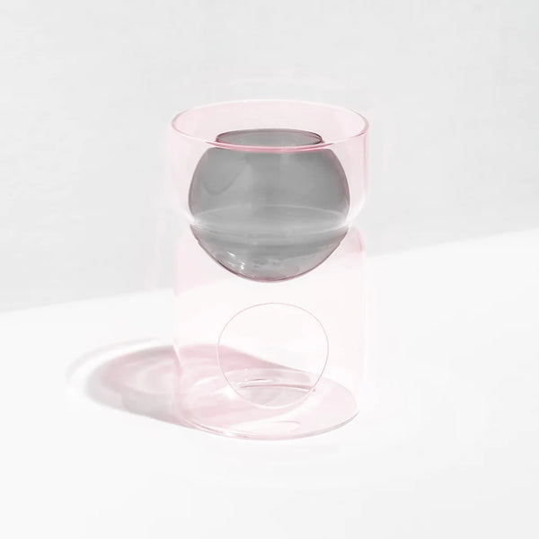 OIL BURNER & TEA LIGHT CANDLE - SMOKE + PINK