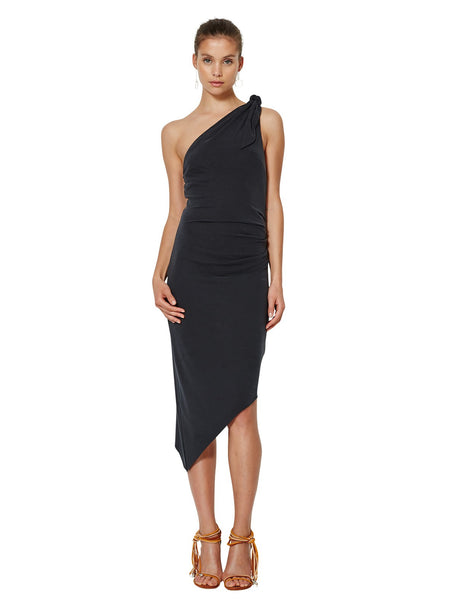 Titania Asymmetrical Dress- Black