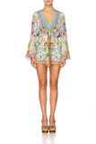 Wide Sleeve Tie Front Playsuit- Mirandas Diary