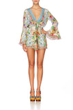 Wide Sleeve Tie Front Playsuit- Mirandas Diary