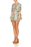 Wide Sleeve Tie Front Playsuit- Mirandas Diary