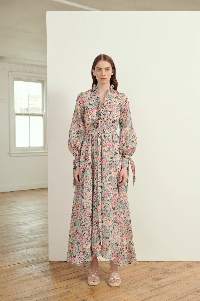 Charmante V Neck Frill Dress