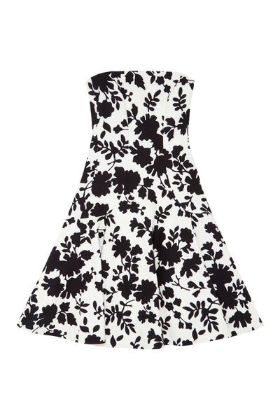 Flower Shadow Bell Hem- Black/White