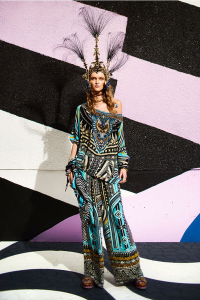 Lounge Trouser W/ Tie Waist- Runaway Ready