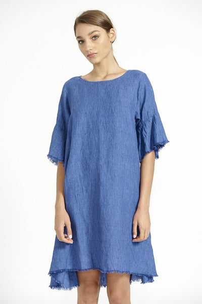 Frayed Edge Dress- Denim