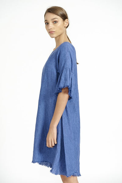Frayed Edge Dress- Denim