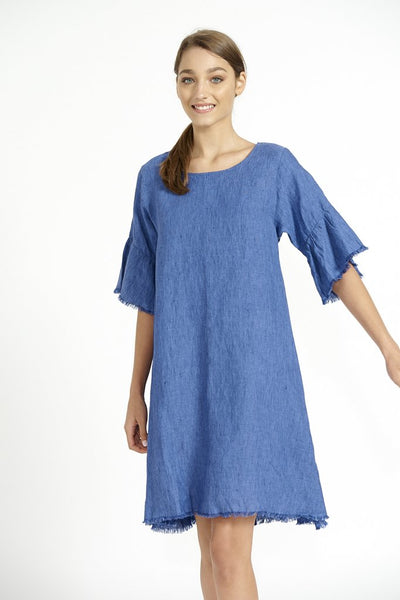 Frayed Edge Dress- Denim
