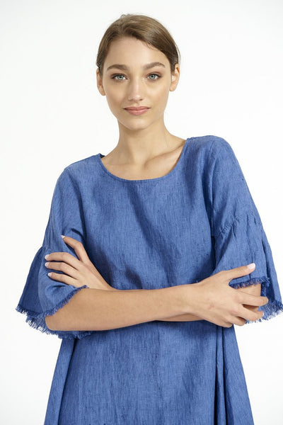 Frayed Edge Dress- Denim