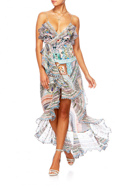 Long Wrap Dress W/ Frill- Lady Lake