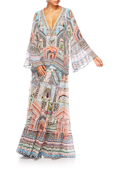 V-Neck Lace Up Shirt- Lady Lake