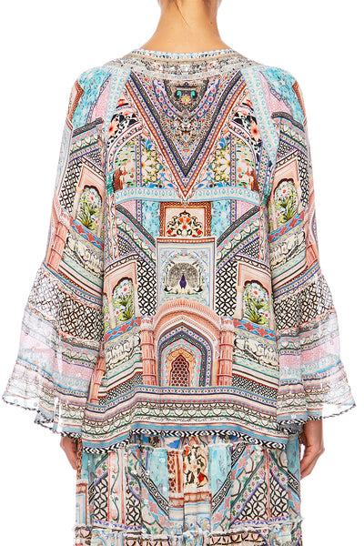 V-Neck Lace Up Shirt- Lady Lake