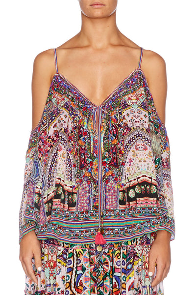 Long Sleeve Drop Shoulder Top- Kalbelia Queen