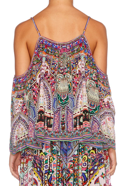 Long Sleeve Drop Shoulder Top- Kalbelia Queen