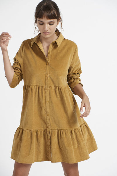 Tiers Of Cord Dress- Ginger