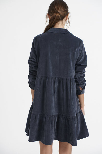 Tiers Of Cord Dress- Navy