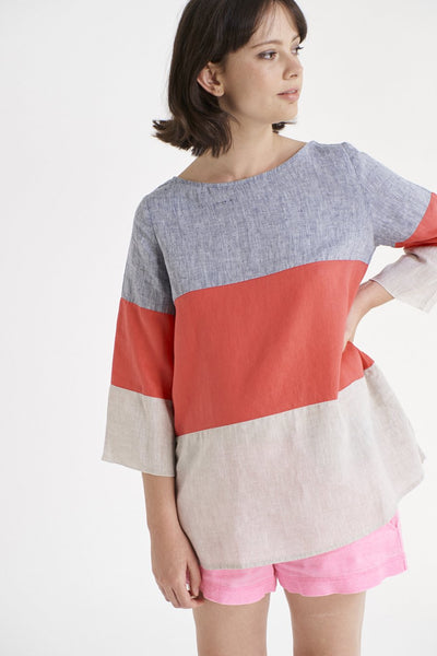 Trifle Top- Marine/Poppy