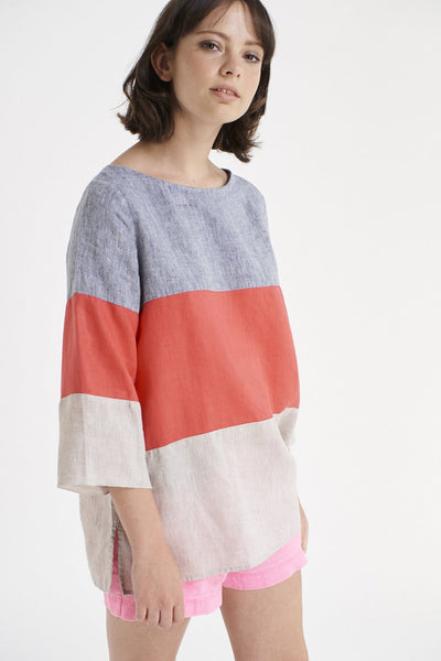 Trifle Top- Marine/Poppy