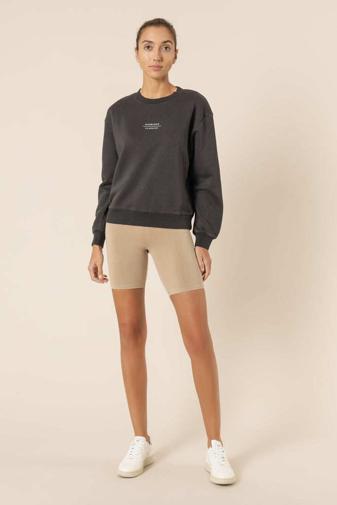 Nude Classics Slogan Sweat- Coal