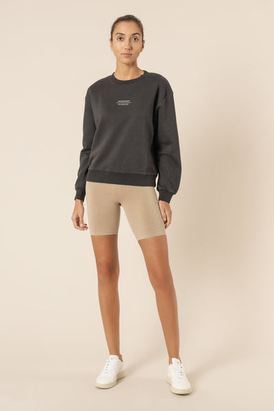 Nude Classics Slogan Sweat- Coal