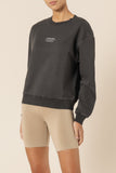 Nude Classics Slogan Sweat- Coal