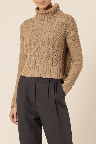 Dorian Cable Knit- Mocha