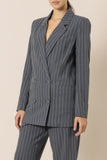 Finley Pinstripe Blazer- Navy