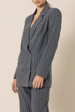 Finley Pinstripe Blazer- Navy
