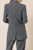 Finley Pinstripe Blazer- Navy