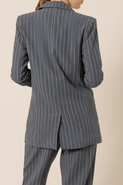 Finley Pinstripe Blazer- Navy