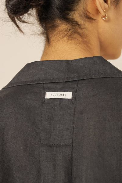 Lounge Linen Shirt- Coal