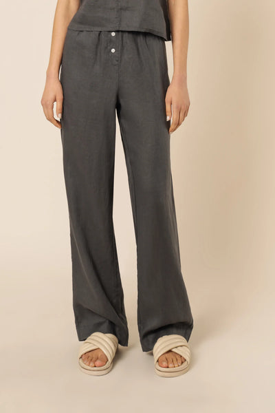 Lounge Linen Pant- Coal