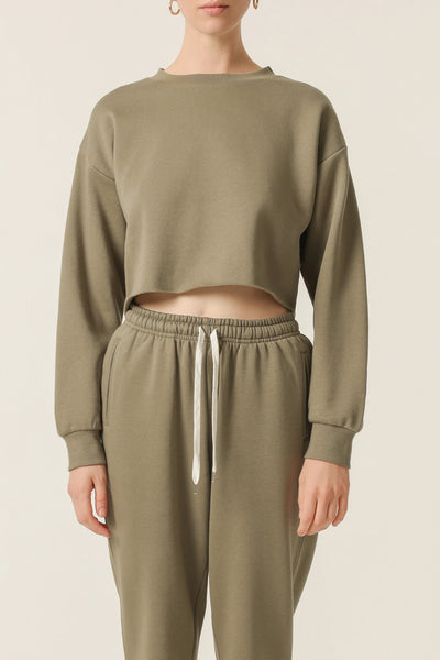 Carter Classic Crop Sweat- Willow