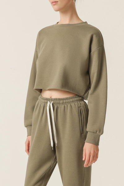 Carter Classic Crop Sweat- Willow