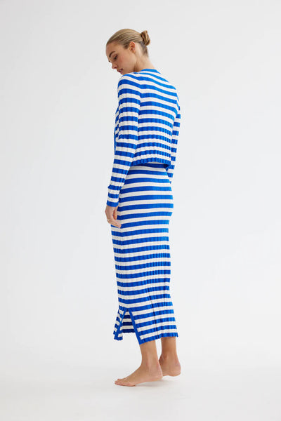 The Clementine Cardigan- Sapphire/ Coconut