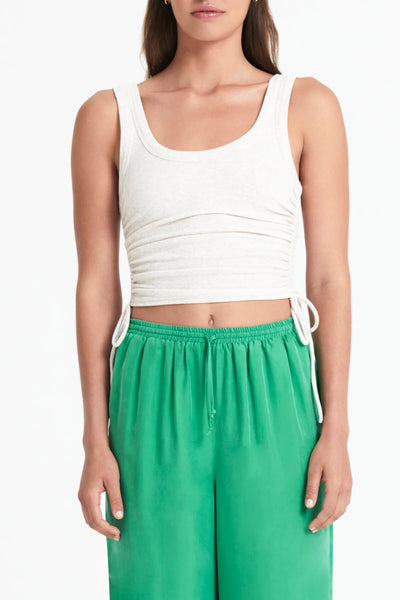Mika Drawstring Tank- Cream Marle