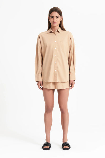 Cruz Poplin Shirt- Flax
