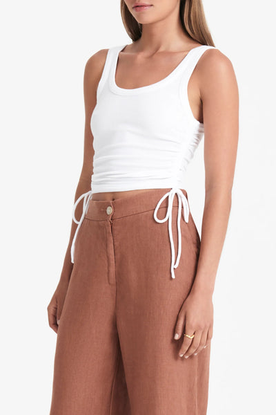 Mika Drawstring Tank- White