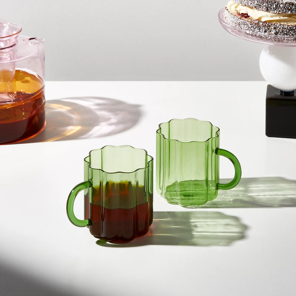 Wave Mug - Set of 2 Green