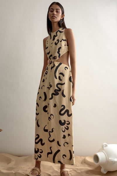 Brush Stroke Twist Dress