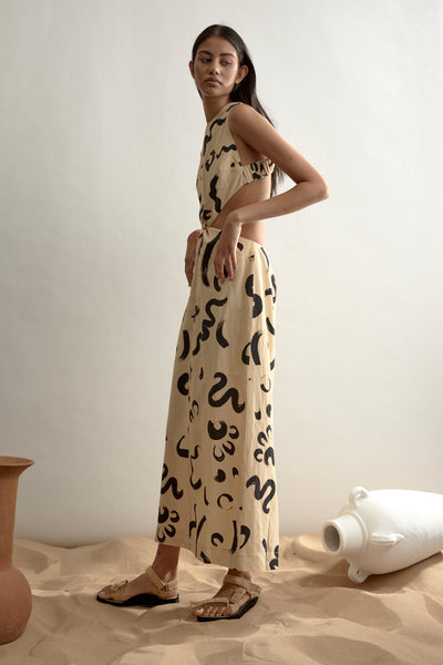 Brush Stroke Twist Dress