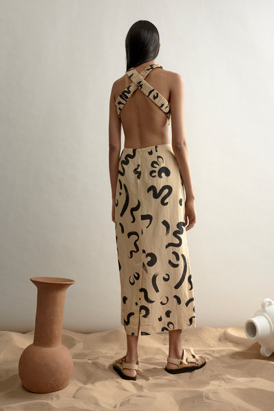 Brush Stroke Twist Dress