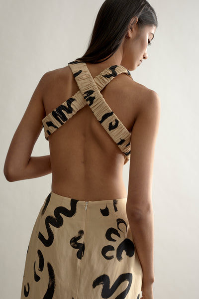 Brush Stroke Twist Dress