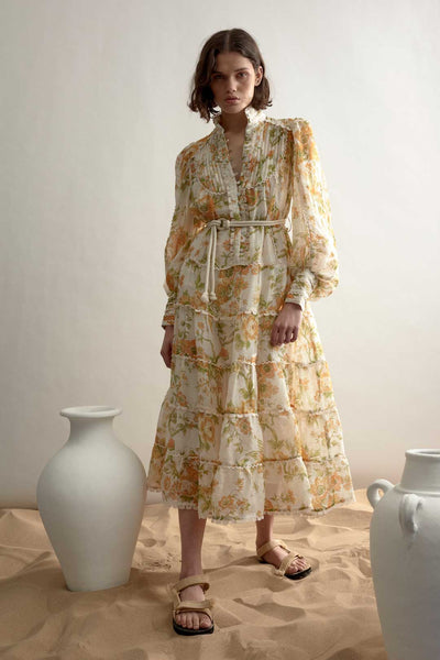 Songbird Tiered Midi Dress