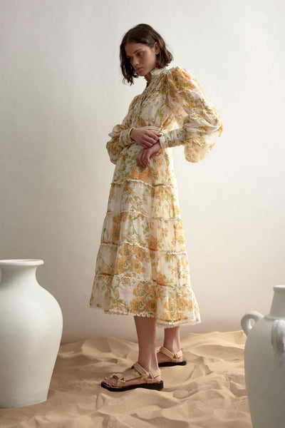 Songbird Tiered Midi Dress